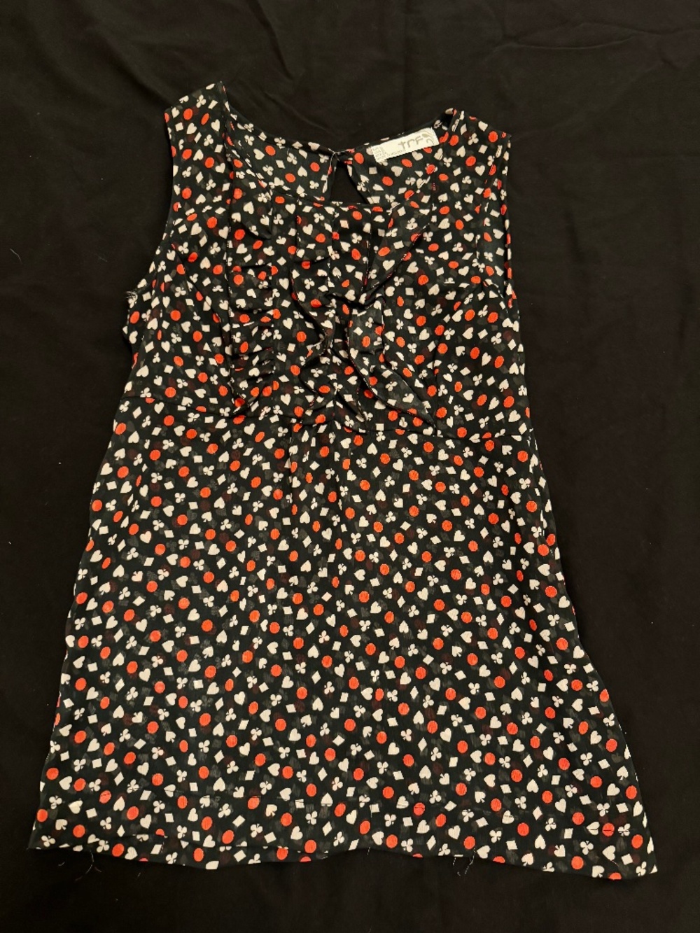Zara Playing Card design sleeveless blouse